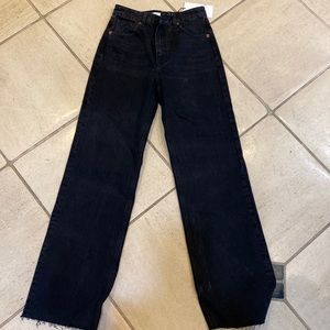 Zara black high rise full length jeans